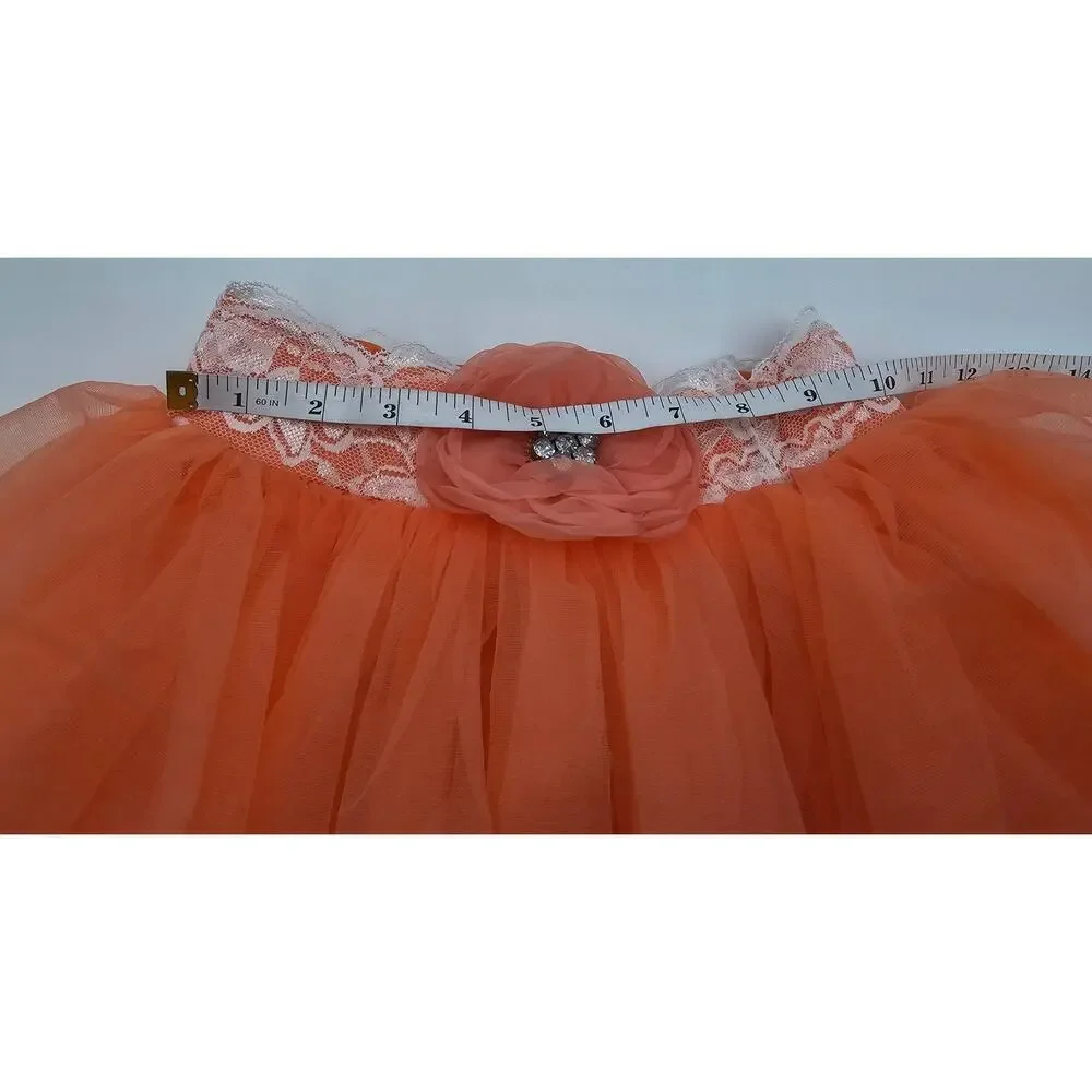 Weissman Dancewear Girls Coral Flower and Lace Tutu/Fairy Dress Up Skirt